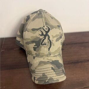 Browning Camo Buckmark Logo FlexFit Hat L/XL Hunting Cap